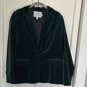 Frame Atlier hunter green velvet jacket